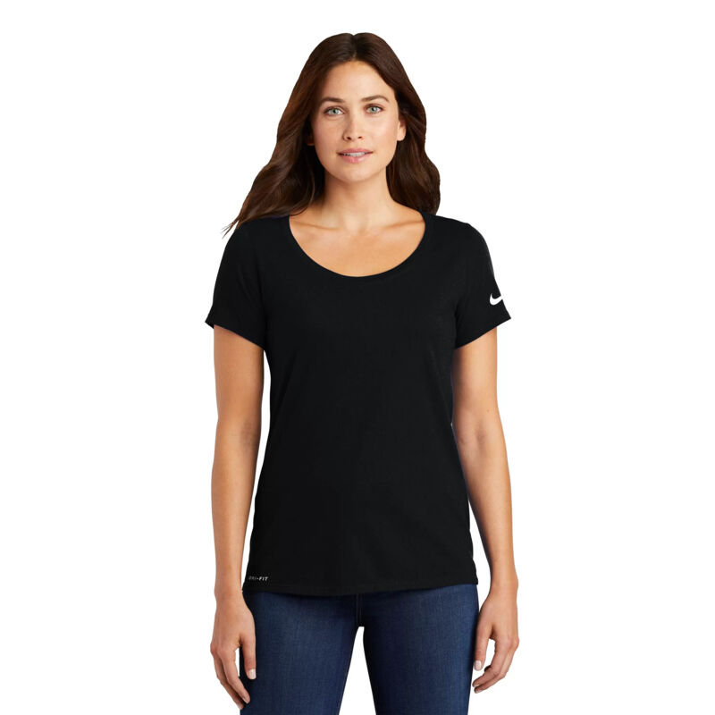 NIKE Dri-FIT COTTON/POLY SCOOP NECK LADIES' TEE. Thumbnail