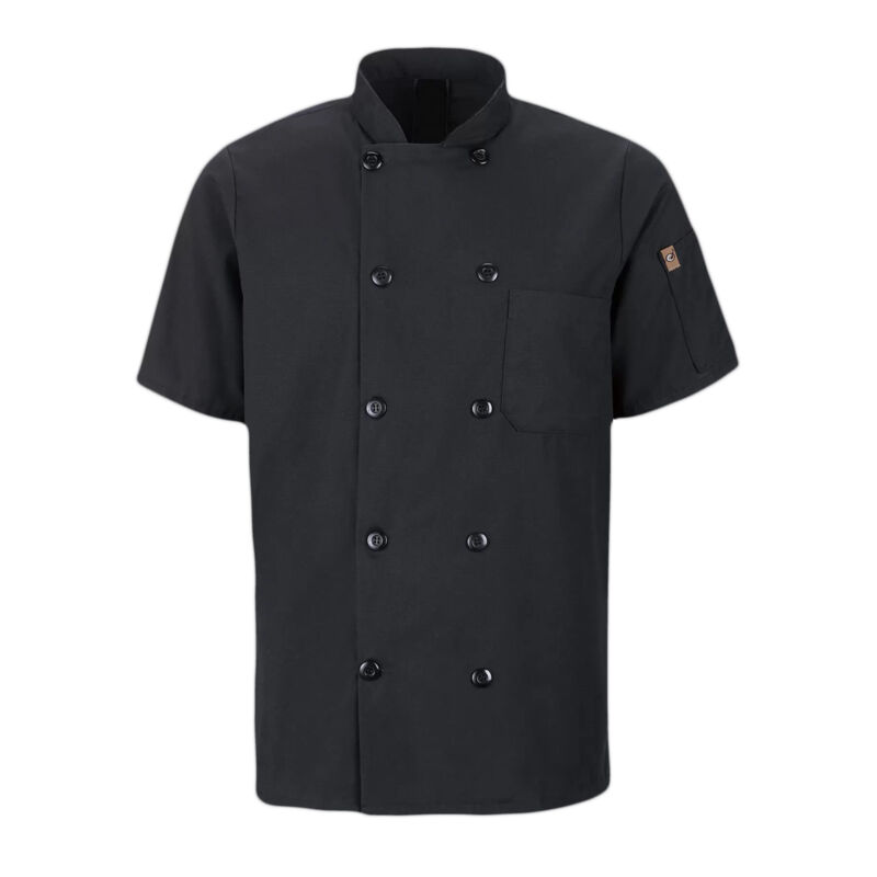 RED KAP® CHEF DESIGNS® SHORT SLEEVE CHEF COAT WITH OILBLOK MIMIX™ Thumbnail