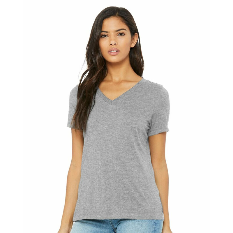 Women's Relaxed Heather CVC V-Neck Tee Thumbnail