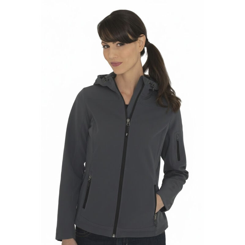 COAL HARBOUR® EVERYDAY HOODED WATER REPELLENT STRETCH SOFT SHELL LADIES' JACKET Thumbnail