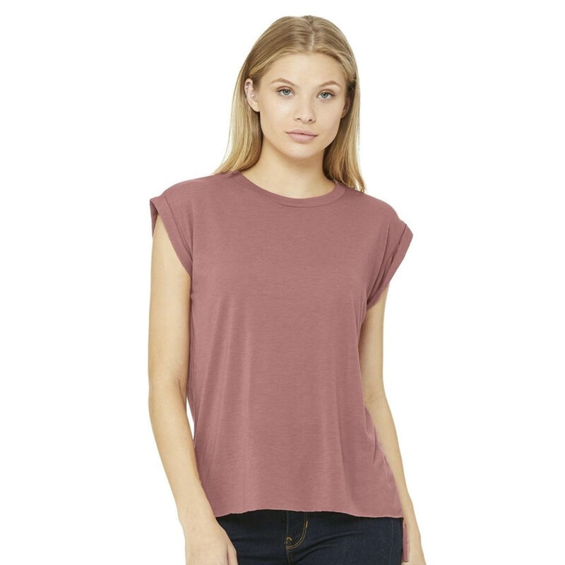 Women’s Flowy Rolled Cuffs Muscle Tee Thumbnail