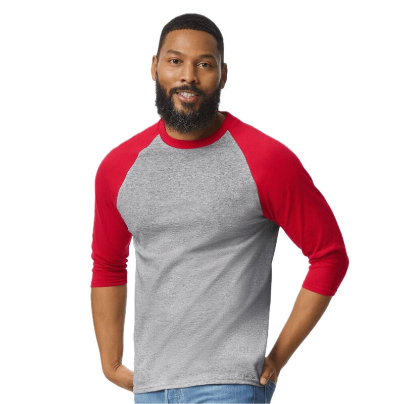 Unisex Heavy Cotton™ Raglan Three-Quarter Sleeve T-Shirt Thumbnail