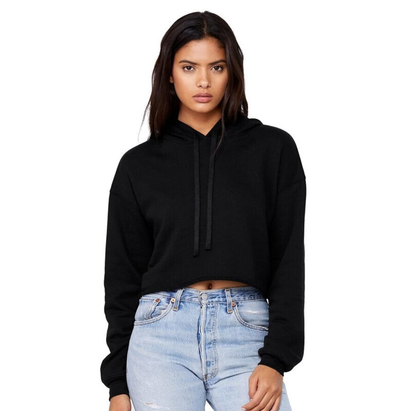 Women's Crop Fleece Hoodie Sweatshirt Thumbnail