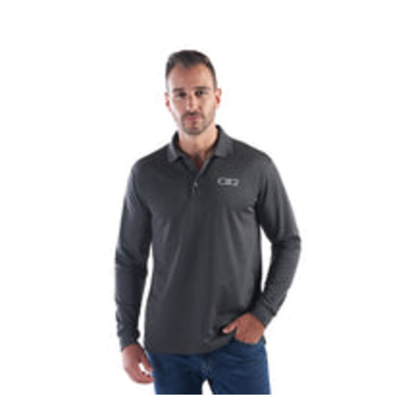 Men's Long Sleeve Pique Mesh Polo Thumbnail